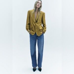 ZARA Gold Straight Cut Blazer, M
NWOT